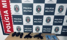 Armas e munições apreendidas pela Polícia Militar