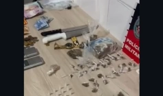 Material apreendido em ação da Polícia Militar