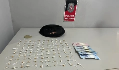 Drogas apreendidas em ação da Polícia Militar