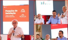 Apresentação de pesquisa de satisfação de eventos de fim de ano