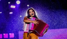 Cícero Lucena prestigiando a gravação do DVD de Lucy Alves