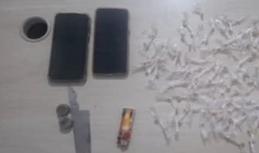 Material ilícito apreendido em ação da Polícia Militar
