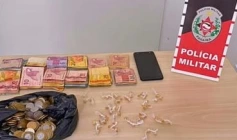 Material ilícito apreendido em ação da Polícia Militar