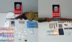 Armas e drogas apreendidas na Paraíba