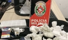 Material ilícito apreendido em ação da Polícia Militar