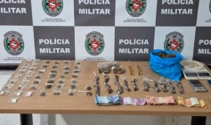 Material ilícito apreendido em ação da Polícia Militar