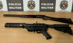 Armas de fogo apreendidas em operação integrada na Capital 