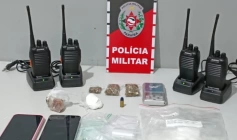 Material ilícito apreendido em ação da Polícia Militar