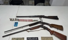 Armas e drogas apreendidas