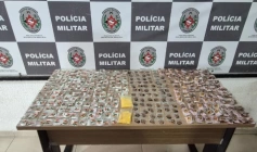 Material apreendido em ação da Polícia Militar