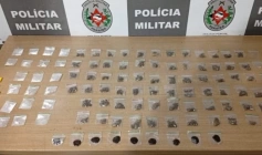 Drogas apreendidas em ação da Polícia Militar