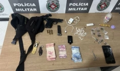 Material ilícito apreendido em ação da Polícia Militar