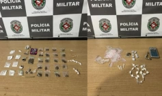 Drogas apreendidas em ação da Polícia Militar
