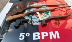 Armas apreendidas durante operação policial em João Pessoa 