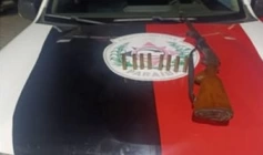 Arma e munições apreendidas em ação da PM