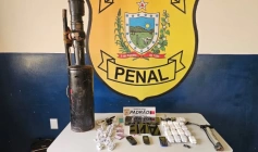 Apreensão de “bazuca” de dois metros com celulares em presídio