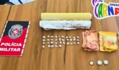 Drogas apreendidas em ação da PM