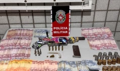 Apreensão de arma e drogas em Araçagi