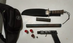 Arma artesanal apreendida pela Polícia Militar em São Bento 