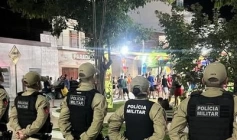 Policiamento durante festividades no carnaval de Sousa
