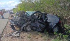 Carro que se envolveu em grave acidente em Soledade