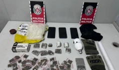 Material ilícito apreendido pela Polícia Militar