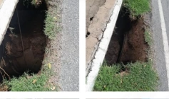 Cratera interdita trecho da PB-359 na saída de Aparecida após fortes chuvas