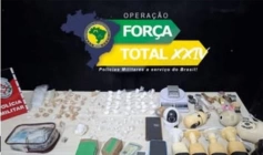 Material ilícito apreendido em ação da PM