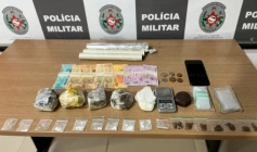 Drogas apreendidas em ação da Polícia Militar