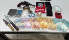 Material ilícito apreendido em ação da Polícia Militar