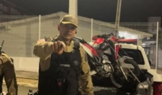 Motocicleta apreendida em ação da Polícia Militar