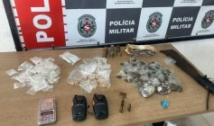 Material ilícito apreendido em ação da Polícia Militar