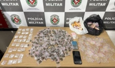 Drogas apreendidas em ação da PM