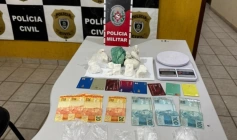 Drogas apreendidas pela polícia militar em Bom Sucesso 