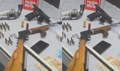 Polícia militar apreende três armas de fogo, drogas e conduz suspeitos no sertão paraibano 