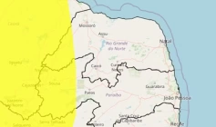 Alerta de chuvas e ventos fortes para a Paraíba
