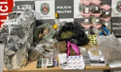 Material ilícito apreendido em ação da Polícia Militar