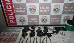Drogas apreendidas pela polícia militar em Itabaiana 