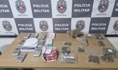 Material ilícito apreendido em ação da Polícia Militar