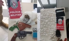 Apreensão de arma de fogo, drogas e dinheiro