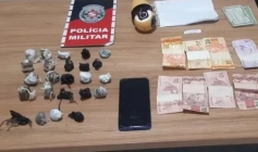 Drogas apreendidas em ação da PM