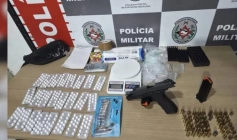 Prisão de suspeito com pistola .40 e drogas em JP
