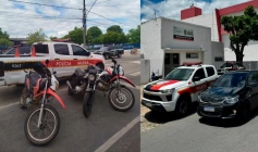 Veículos apreendidos em ação da PM