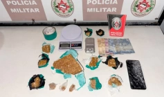 Drogas apreendidas em ação da PM