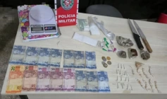 Drogas apreendidas em ação da PM