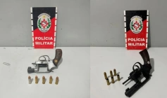 Armas de fogo apreendidas pela polícia militar em Mamanguape 