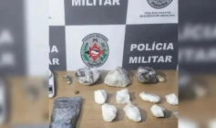 Drogas apreendidas em ação da PM