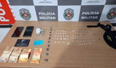 Material ilícito apreendido em ação da Polícia Militar