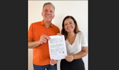 Pollyanna Werton ao lado do deputado federal Aguinaldo Ribeiro