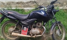 Motocicleta recuperada em ação da Polícia Militar